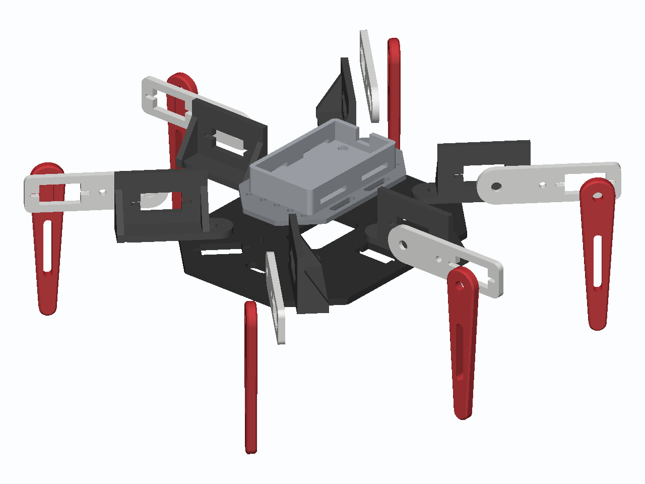 SG90 18-DOF Hexapod Walker, assembled