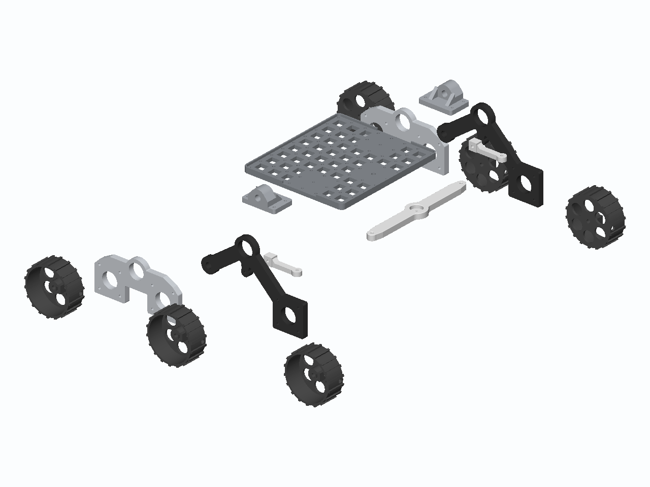 NEMA17 Rocker-Bogie Mars Rover Chassis, assembled