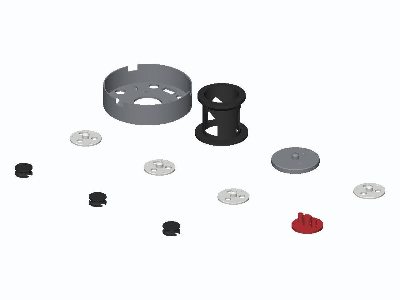 SG90 Tendon-Driven Continuum Trunk Arm, assembled