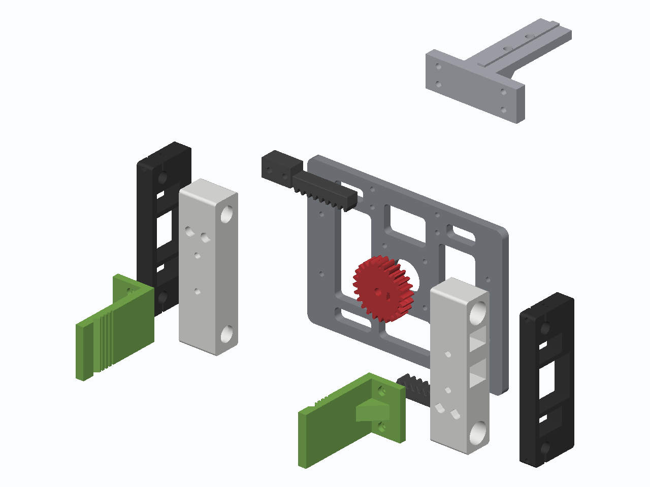 NEMA17 Rack-and-Pinion Parallel Gripper, fully assembled