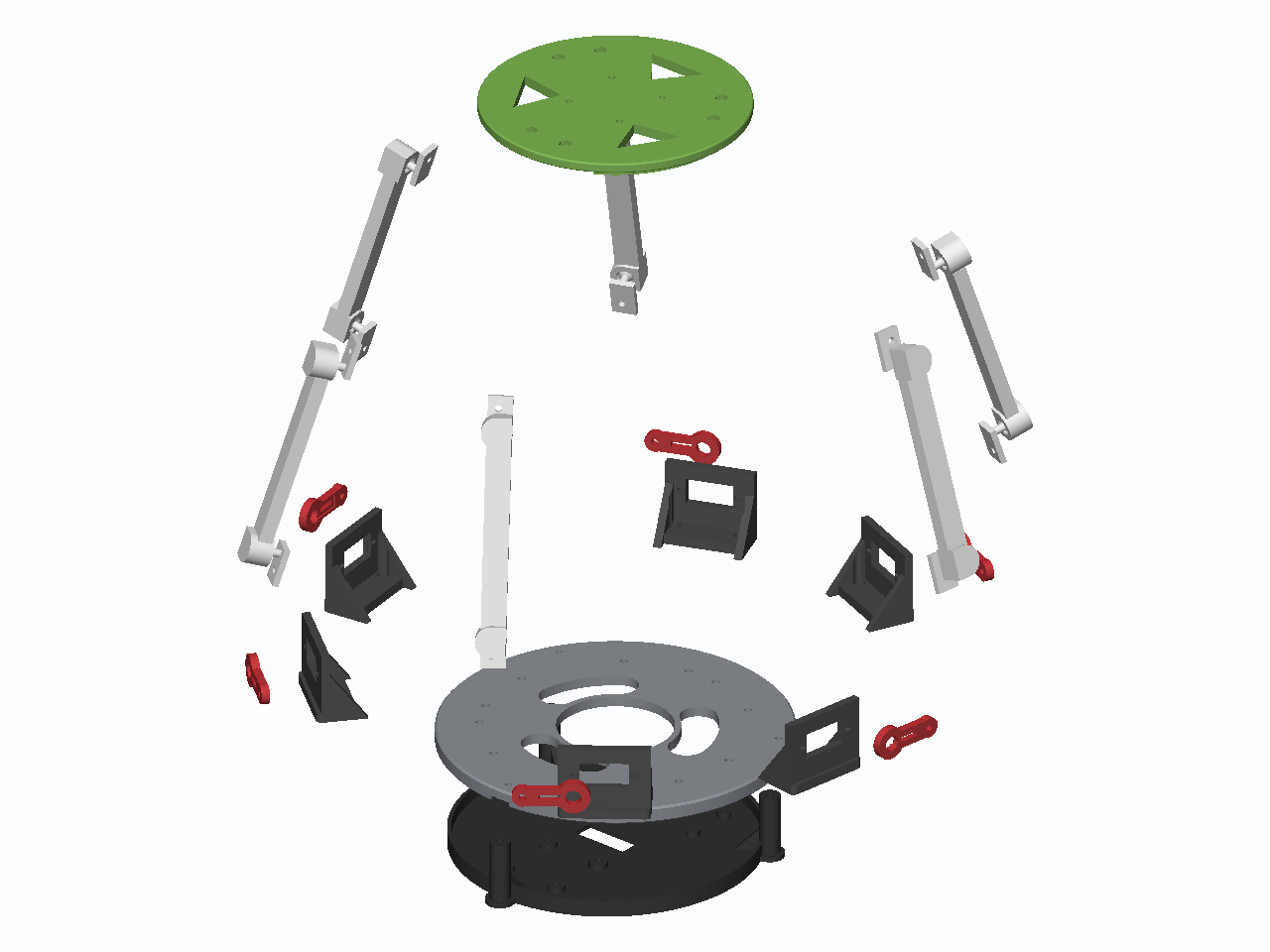 MG90S Six-Servo Stewart Platform, assembled