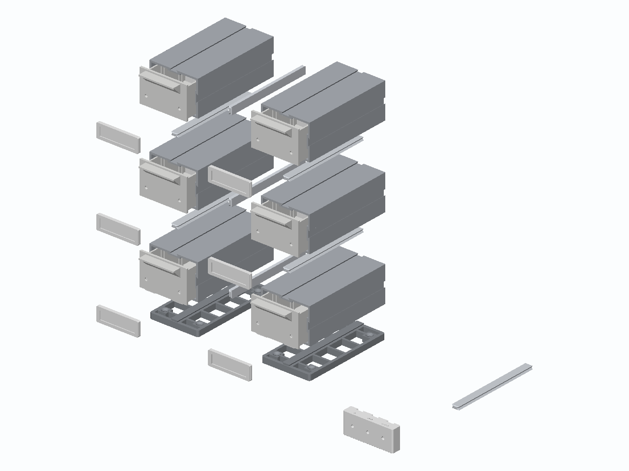 Dovetail-Stacking Parts Drawer Cabinet, fully assembled