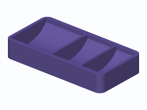 Three-Well Coved Paper Clip Dish