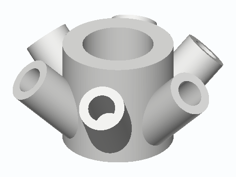 1/2 in PVC Mug Tree Six-Peg Hub