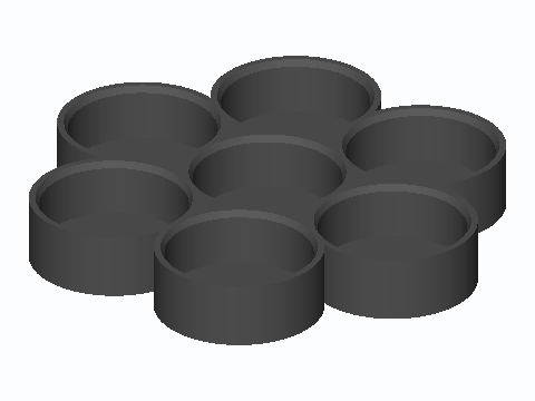 1 in PVC Offcut Seven-Tube Pen Organizer Base