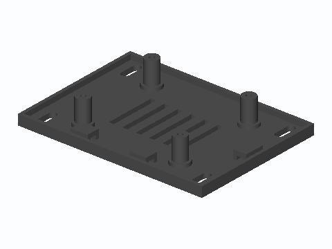 Pi 5 Tall-Standoff Carrier With Zip-Tie Bridges