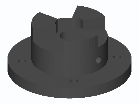 8 mm Shaft Three-Dog Jaw Clutch Half