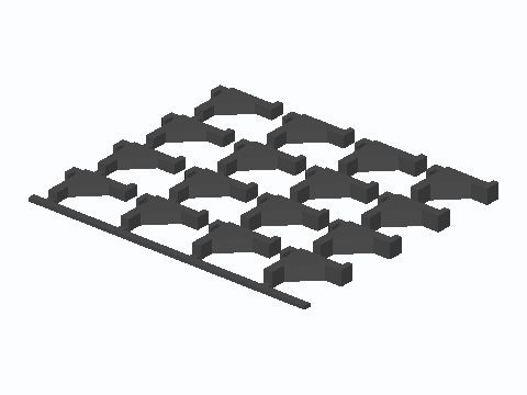 Pilaster Shelf Clip Four-Width Sprue