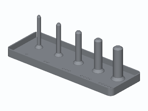 Five-Bore Gear And Pulley Stacking Peg Tray