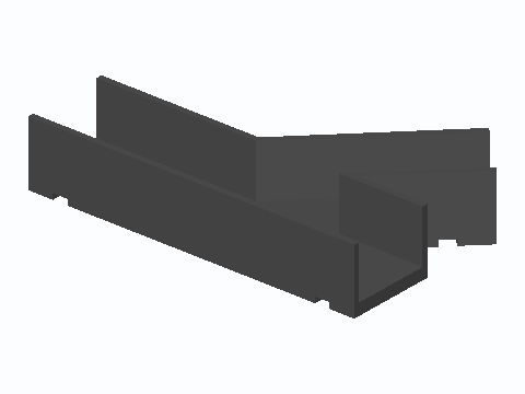 Split Loom 45° Branch Y Trough
