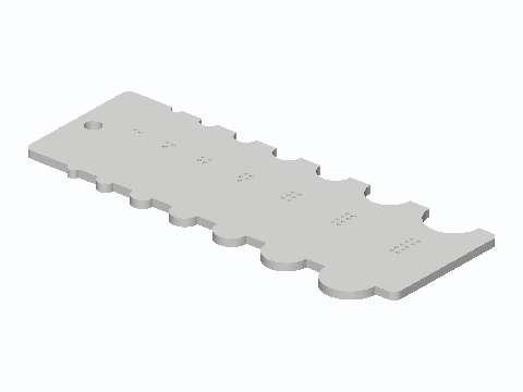Seven-Radius Fillet Gauge Card