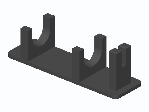 Coiled Keyboard Cable Twin-Saddle Cradle — 3D model preview
