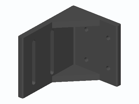 Under-Desk Crank Pencil Sharpener Bracket — 3D model preview