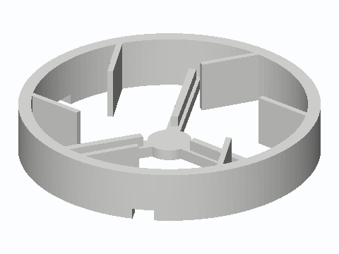 Shaving Can Flex-Fin Rust-Ring Coaster — 3D model preview