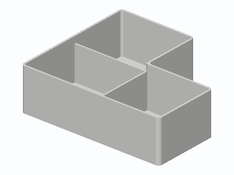 Vanity U-Drawer Notch-Hugging Corner Bin — 3D model preview