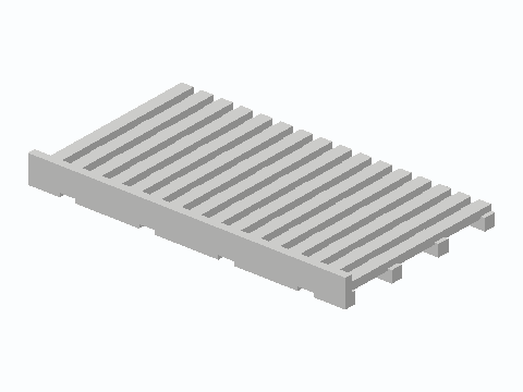 Shower Niche Slatted Bottle Riser Grate — 3D model preview
