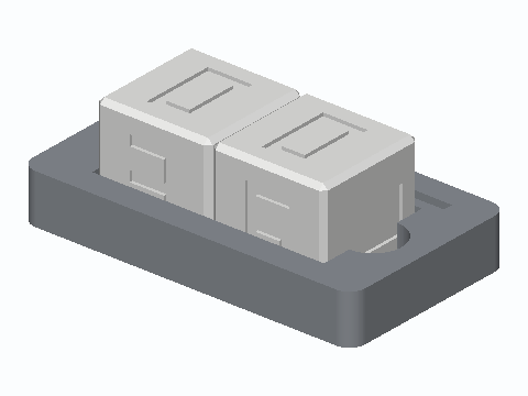 Two-Cube Perpetual Desk Calendar Stand — 3D model preview