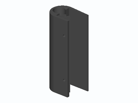 Desk Edge Forearm Bullnose With Cable Tunnel — 3D model preview