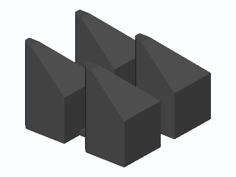 M3 Heat-Set Glue-In Corner Boss Four-Pack — 3D model preview