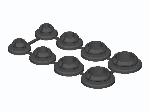 7–13 mm Chassis Hole Snap Plug Sprue — 3D model preview