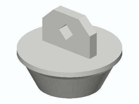 Universal 36–52 mm Tapered Tub Drain Stopper — 3D model preview
