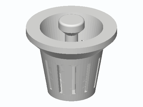 Pop-Up Sink Drain Hair Catcher Basket — 3D model preview