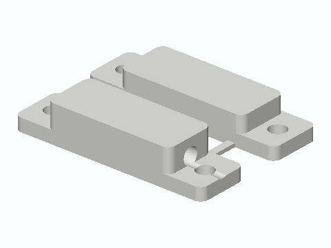 Reed Switch And Magnet Door Sensor Pair — 3D model preview