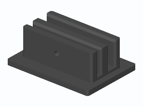 Dual-Slot Desk Sign Foot With M3 Lock — 3D model preview
