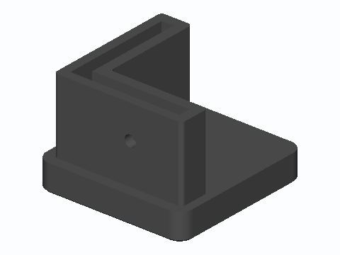 32 mm Angle Iron Desk Leg Leveling Shoe — 3D model preview