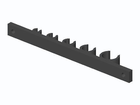 Under-Desk Five-Size Snap Loop Cable Rail