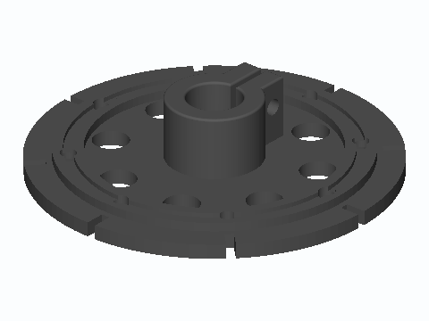 Eight-Lug HF Vertical Ground Radial Hub — 3D model preview