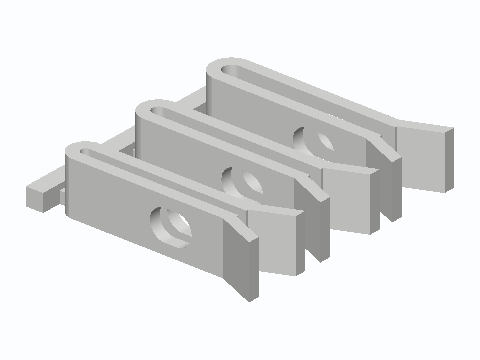 Pop-Up Drain Pivot Rod Spring Clip Trio — 3D model preview