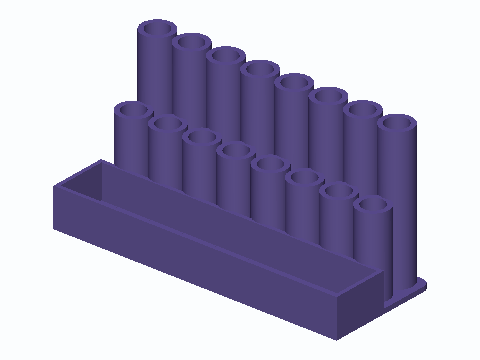 Two-Row Pen Refill And Eraser Caddy — 3D model preview