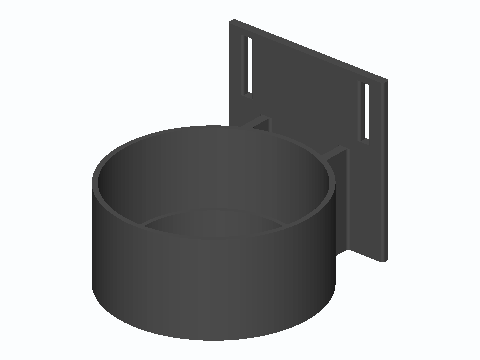 Office Chair Armrest Strap-On Cup Holder — 3D model preview