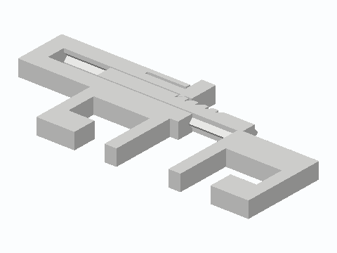 Twin-Knob Vanity Ratchet Slide Lock — 3D model preview