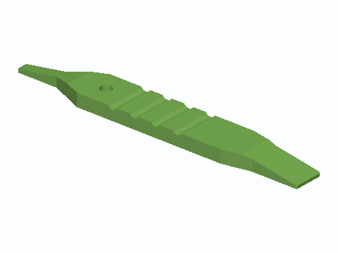 Sliding Shower Track Twin-Chisel Scraper — 3D model preview