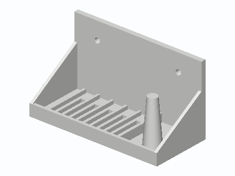 Shower-Side Glasses And Ring Drip Ledge — 3D model preview