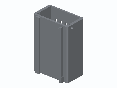 DIN Rail Slide-In 50x70 Perfboard Sleeve — 3D model preview