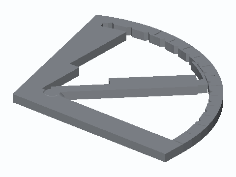 Print-In-Place 7.5° Click Adjustable Drafting Triangle — 3D model preview