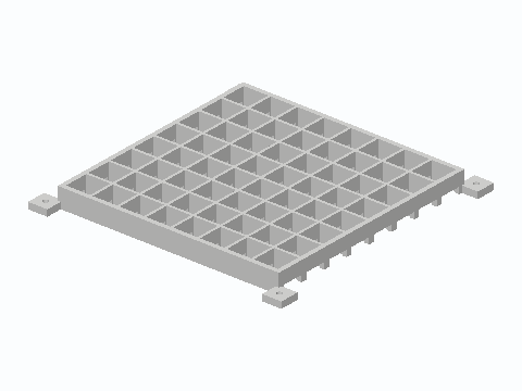 60 LED/m Strip 8x8 Pixel Diffuser Grid — 3D model preview