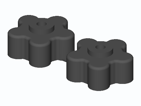 CB Radio Bracket M5 Lobe Knob Pair