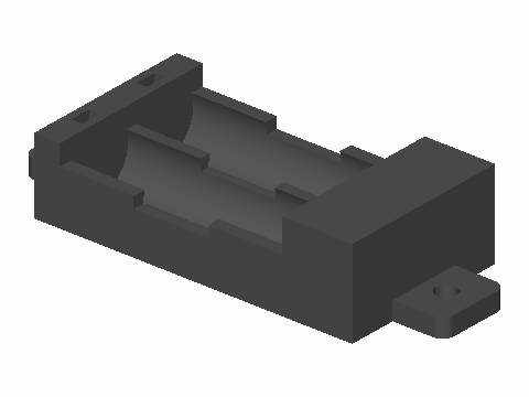 2020 Rail Twin 18650 Jack-Screw Cradle — 3D model preview