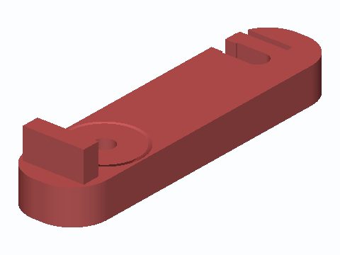 RV Folding Bathroom Door Detent Turn Latch — 3D model preview