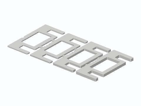 Bathroom Door Slide-In Strike Shim Set — 3D model preview