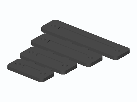 D-Sub Port Blanking Plate Four-Size Sprue — 3D model preview