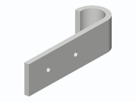 Shower Caddy Snapped-Hook Bolt-On Hanger — 3D model preview