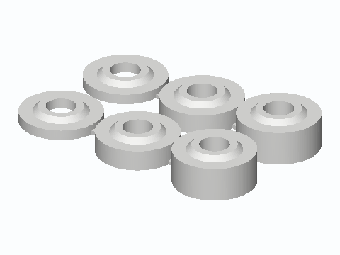 Toilet Tank Bolt Nesting Spacer Set — 3D model preview