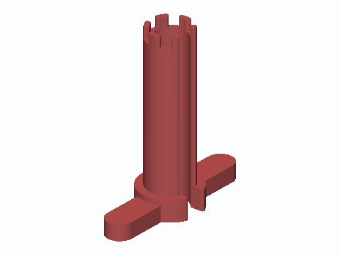 Under-Sink Faucet Nut Slotted Reach Socket — 3D model preview