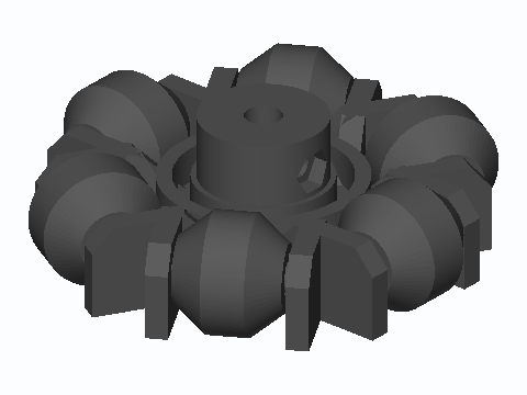 Print-In-Place Omni Wheel 5 mm Shaft