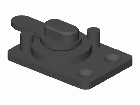 Print-In-Place Quarter-Turn Cam Latch